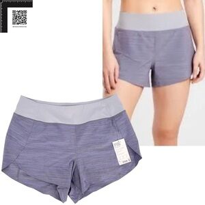 Athleta (1X - NWT) Purple-Grey - Run with It - 3.5” Shorts